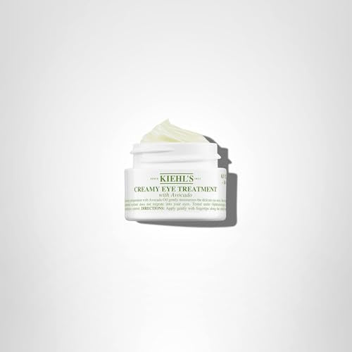 Kiehl's Avocado Eye Treatment, Under Eye Cream for Puffiness and Dark Circles, with Caffeine to Correct Bags, 99% Naturally Derived Non-Toxic Formula