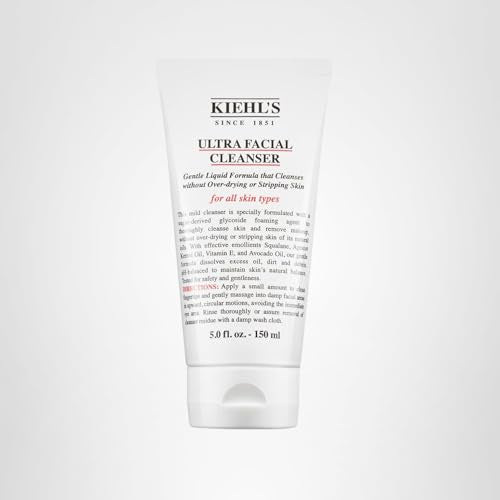 Kiehl's Ultra Facial Cleanser, Lightweight Foamy Facial Cleanser, Enriched Formula that Replenishes Skin Barrier, Gently Exfoliates and Moisturizes, Suitable for All Skin Types - 2.5 fl oz