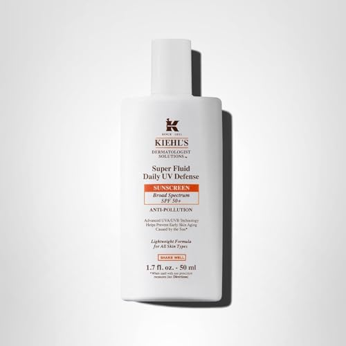 Kiehl's Super Fluid UV Defense Daily Facial Sunscreen SPF 50+, Lightweight Matte Finish, Protects Against UVA/UVB Rays & Pollution, Vitamin E & Baicalin, Non-comedogenic, Paraben-free - 1.7 fl oz