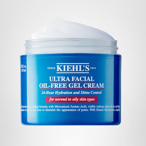 Kiehl's Ultra Facial Oil-Free Moisturizer, Shine-Reducing Gel Cream for Oily to Normal Skin, Hydrates Skin for 24 Hours, Visibly Minimizes Pores, Non-comedogenic, Fragrance-free - 0.95 fl oz