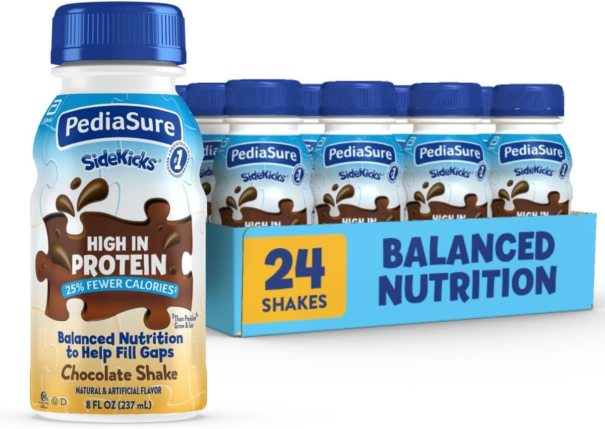 PediaSure SideKicks Kids Protein Shakes, 10g Protein, Chocolate, 24 Pack
