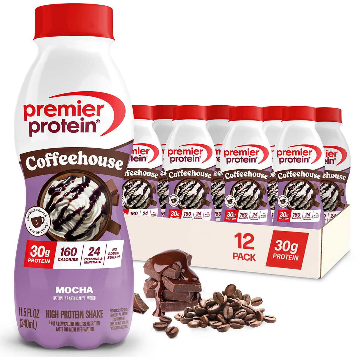Premier Protein COFFEEHOUSE 30g Protein Shake, Caramel Macchiato, 12 Pack