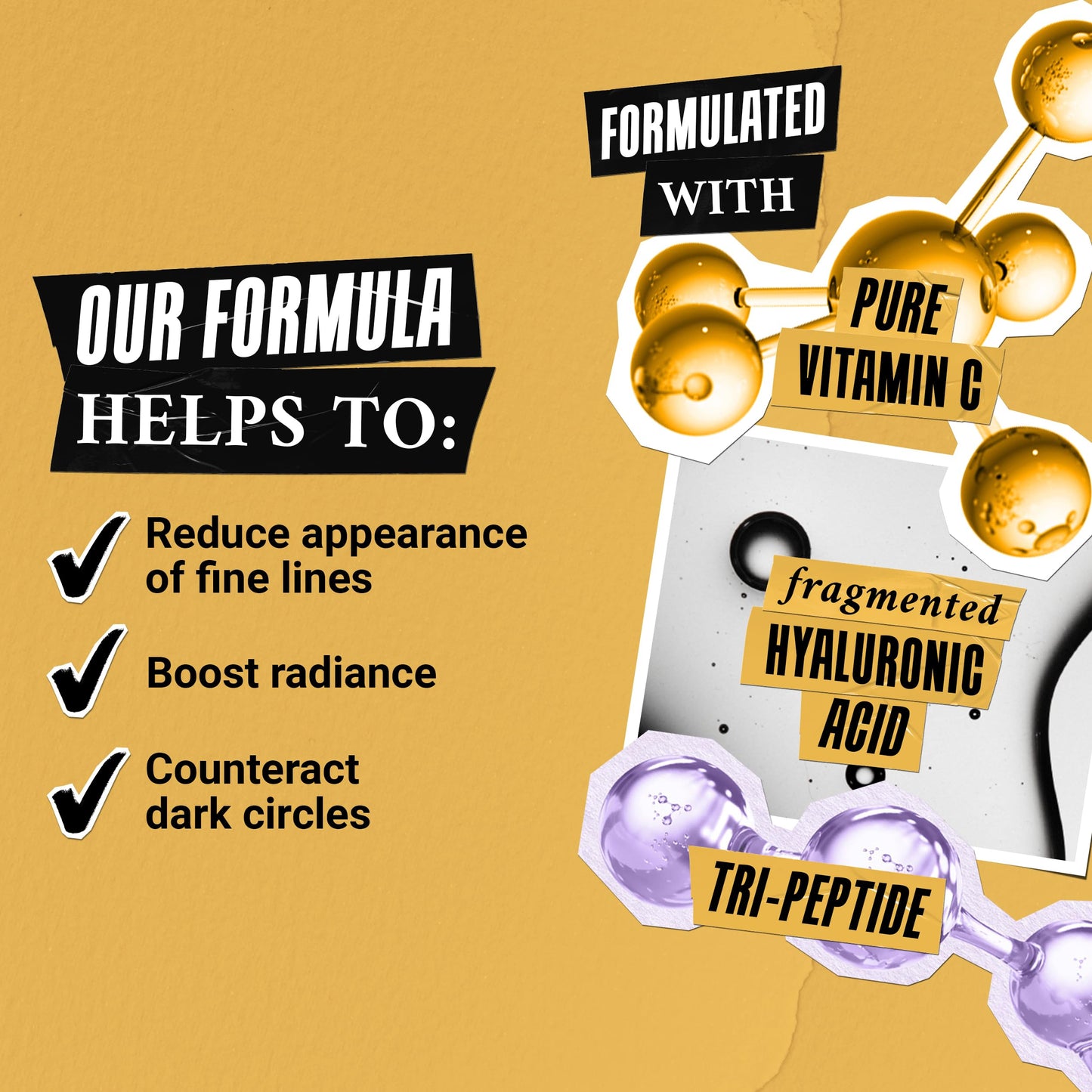 Kiehl's Powerful-Strength 10% Vitamin C Eye Serum, Line-Reducing & Dark Circle Diminishing Eye Cream, Smooths & Hydrates Undereye, for Puffiness & Lines, with Hyaluronic Acid & Tri-Peptide - 0.5 fl oz