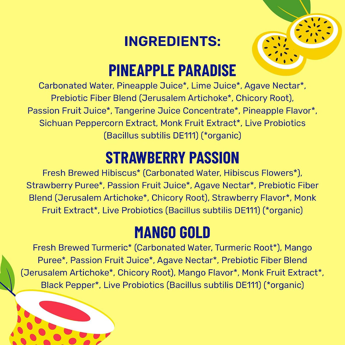wildwonder Tropical Vibes Variety Sparkling Probiotic Drink, 12 Pack