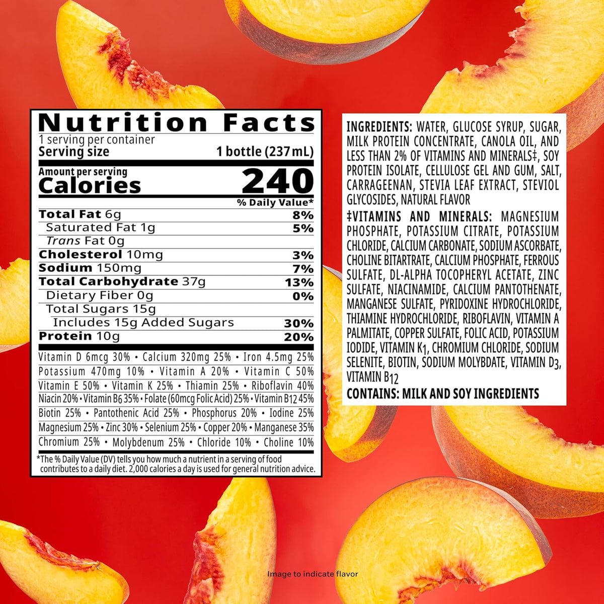 BOOST Original Nutritional Shake, Ready to Drink, Peaches & Crème, 24 Pack