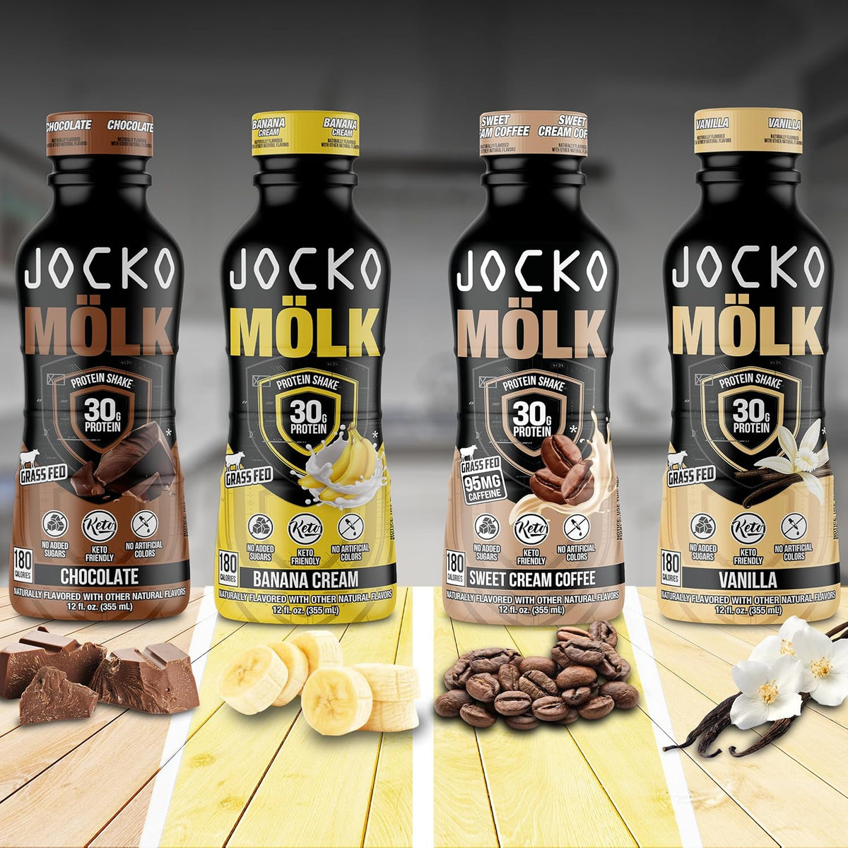 Jocko Fuel High Protein Shakes, Chocolate, 12 fl oz | 12 Pack